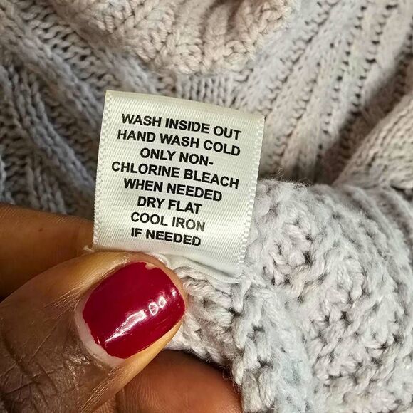 ELLE Cowl Neck Sweater Women’s Size Small Lilac Purple Cable Knit Relaxed Fit - Picture 10 of 13